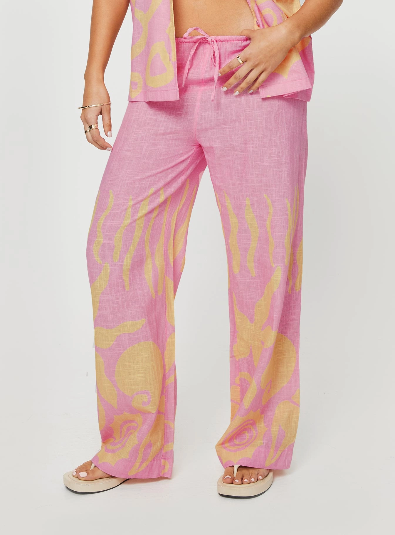 Full Comfort Belt loops Sollene Pants Pink/yellow