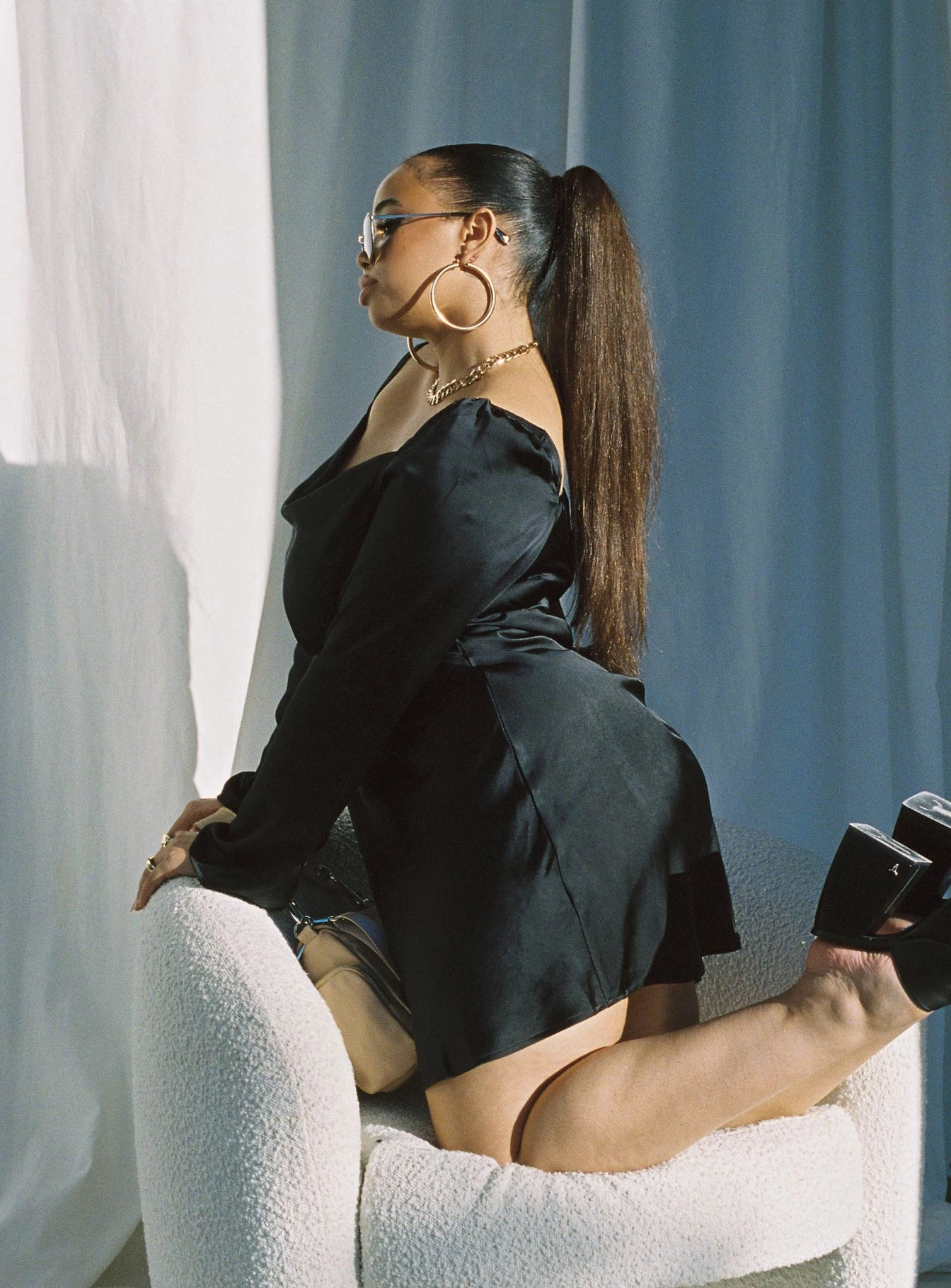 Star Power Mini Dress Black Curve Full Coverage