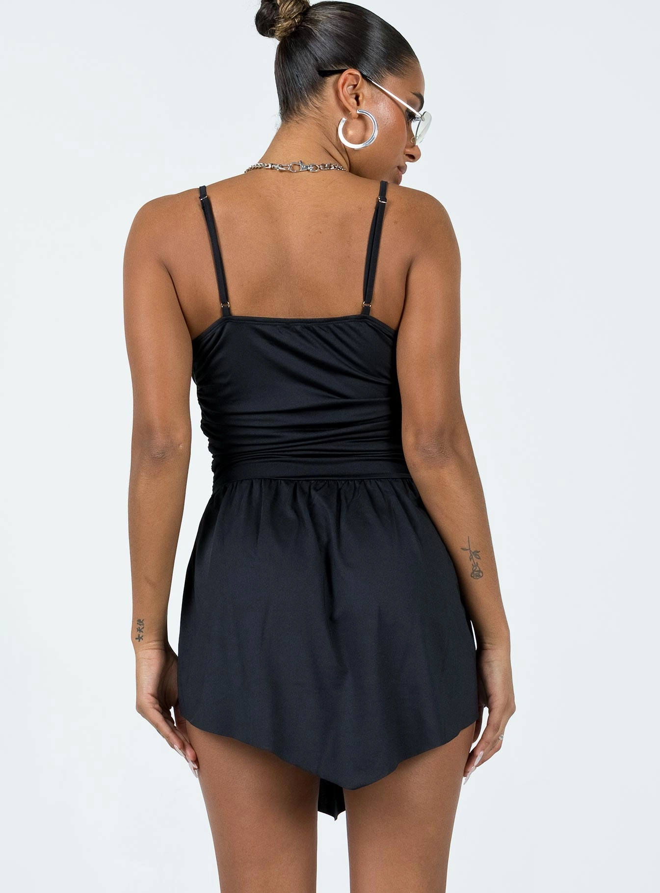 Welsh Mini Dress Black Retro Vibes EcoFriendlyDye