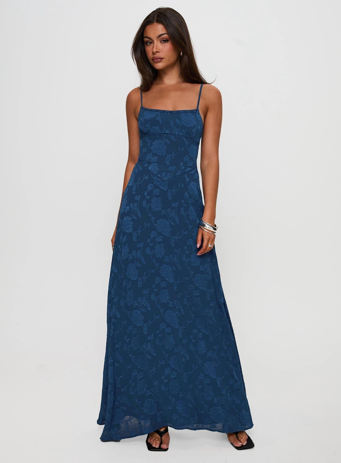 Chic Fit Bold Movement South Of France Maxi Dress Navy