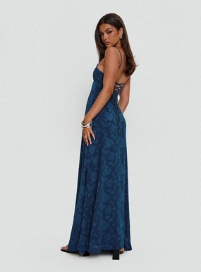South Of France Maxi Dress Navy Comfortable and Fashionable