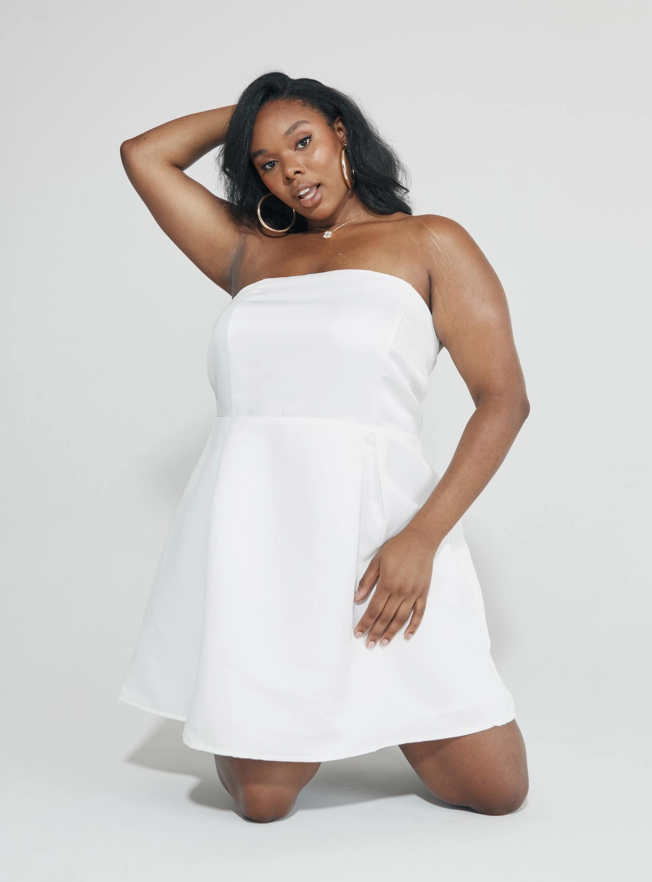 Spader Corset Mini Dress White Curve Casual event dress