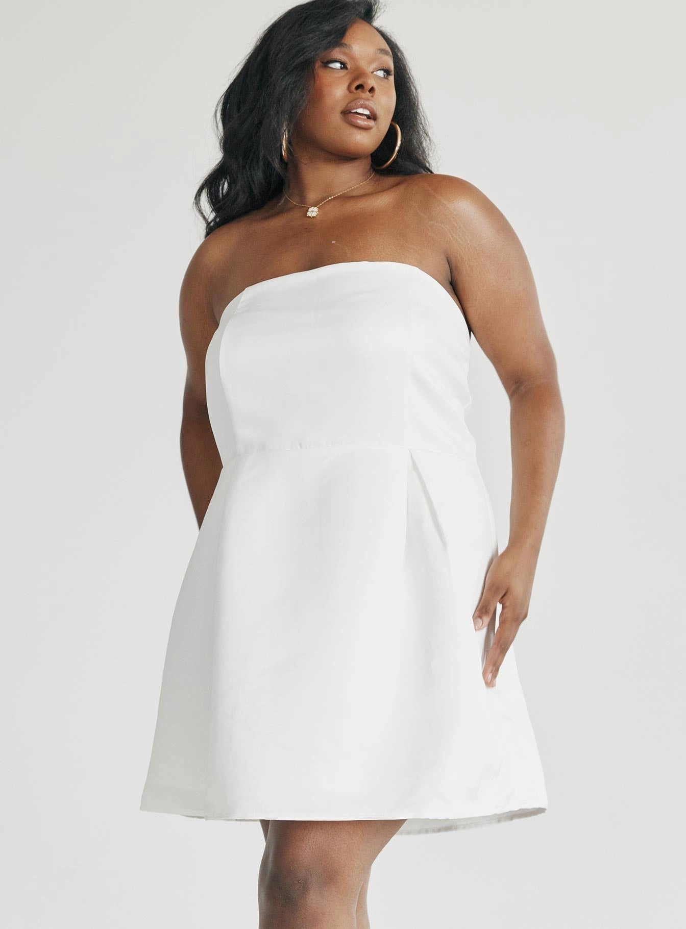 Spader Corset Mini Dress White Curve Bright bold dress Street Vibe