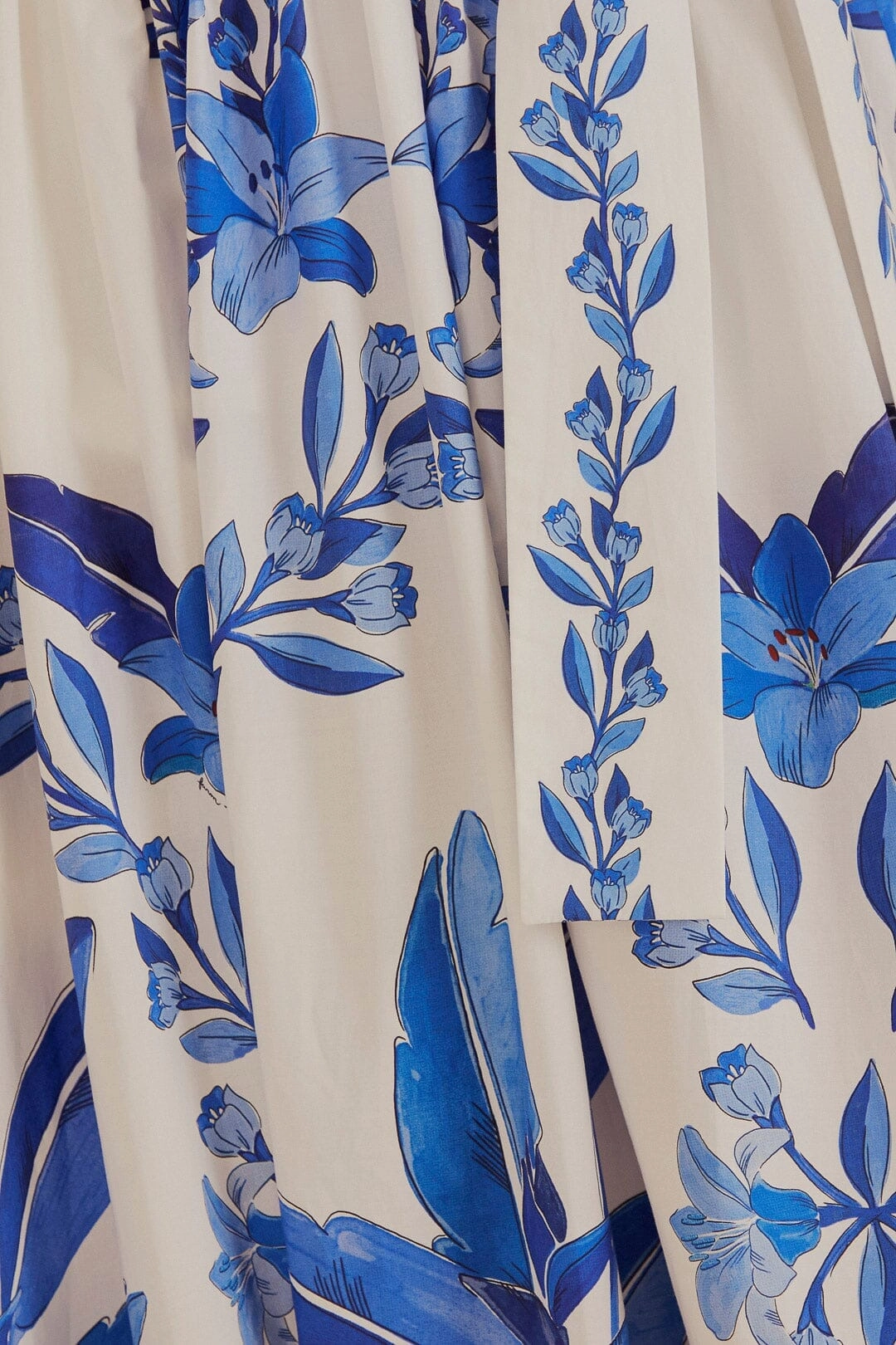 Off-White Blue Yard Organic Cotton Midi Skirt Abrasion resistant