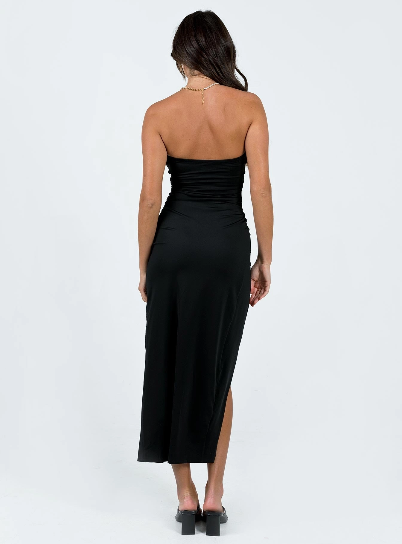 Beason Maxi Dress Black Shimmer-Finish