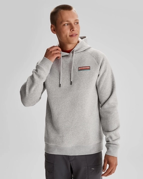 Breathable Movement Men's Kathmandu Heritage Logo Slouchy Hoodie - Light Grey Marle