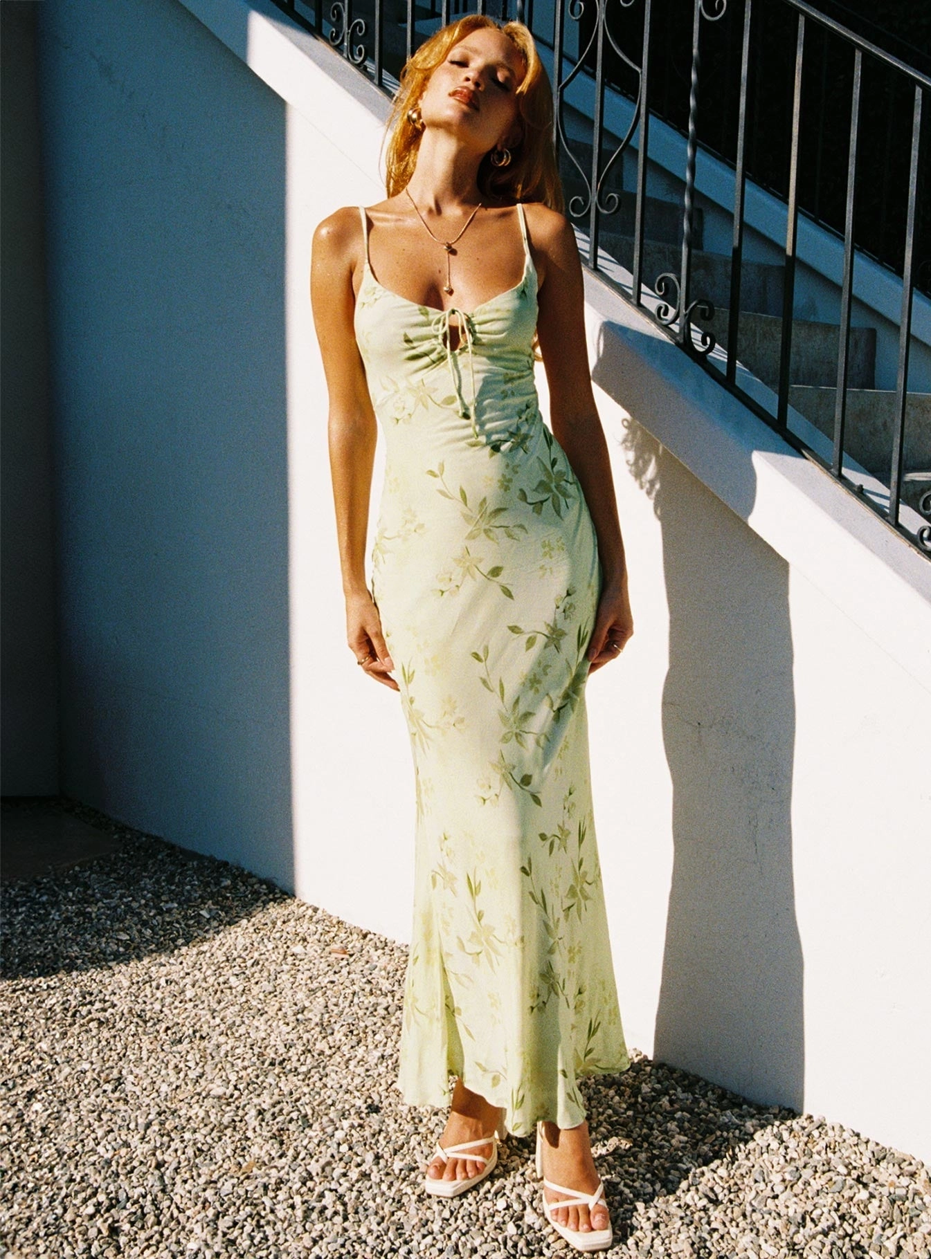 All Wear Lauraline Maxi Dress Green / Floral Petite