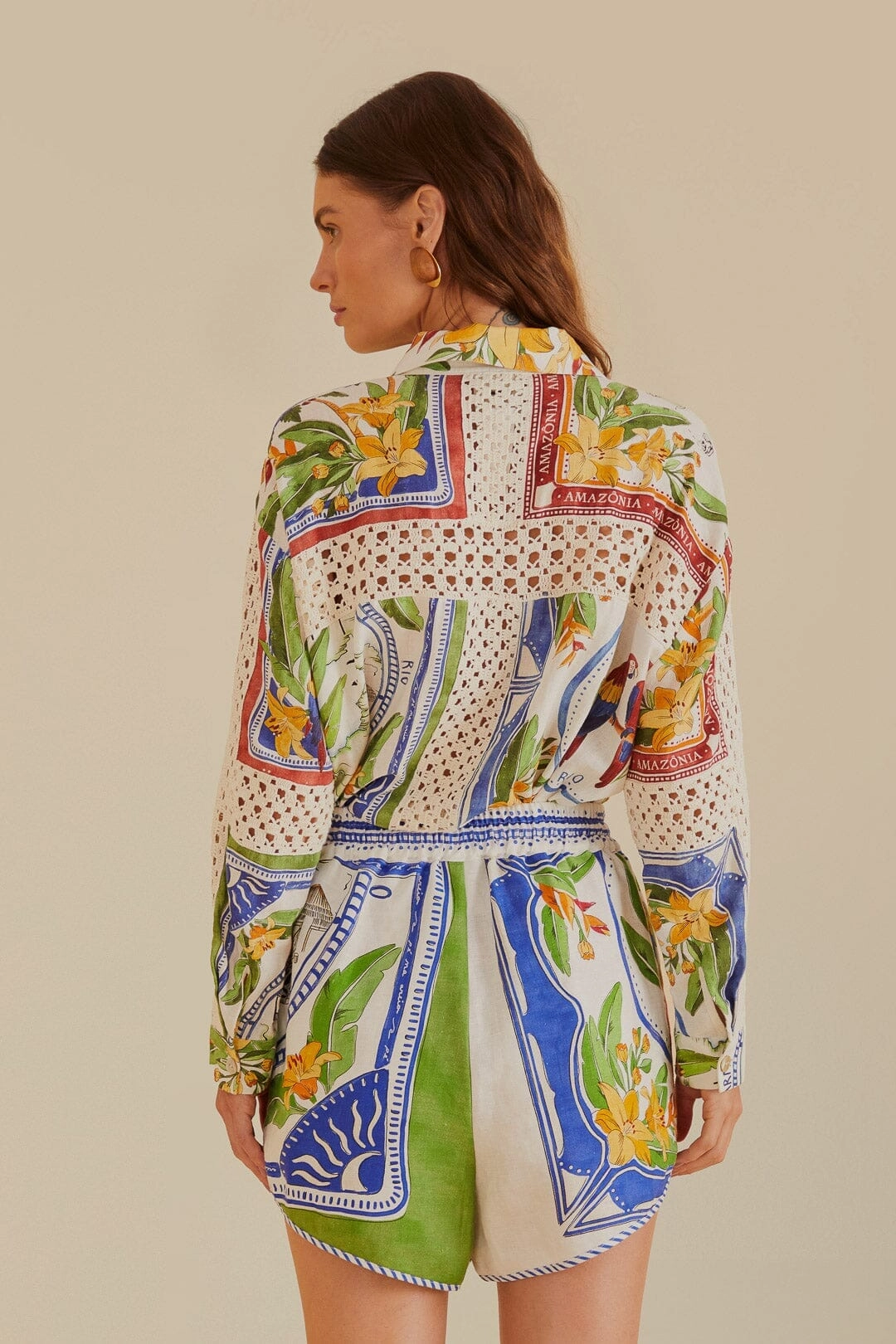 Modern Aesthetic petite size Off-White Tropical Destination LENZING? ECOVERO? Euroflax? Shorts