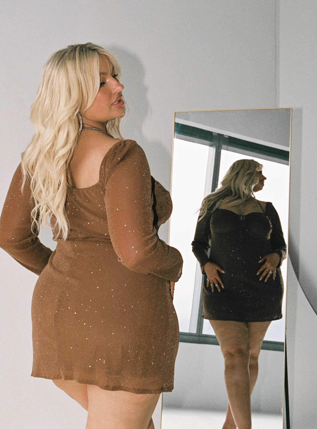 Stassie Mini Dress Brown Curve Formal Setting