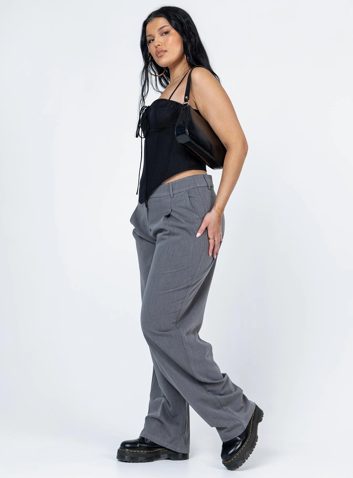 Motel Sakaria Trouser Tailoring Charcoal Flexible Comfort Wear