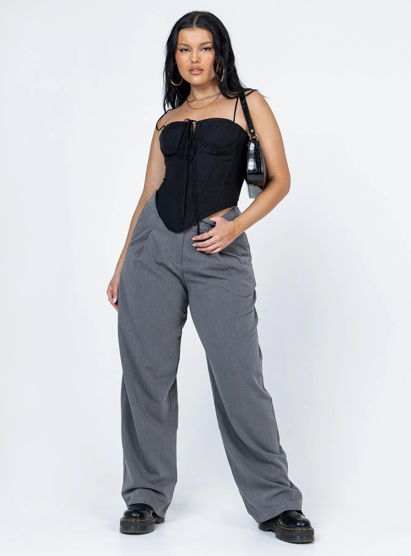 Comfy All-Day Stretch Movement Motel Sakaria Trouser Tailoring Charcoal