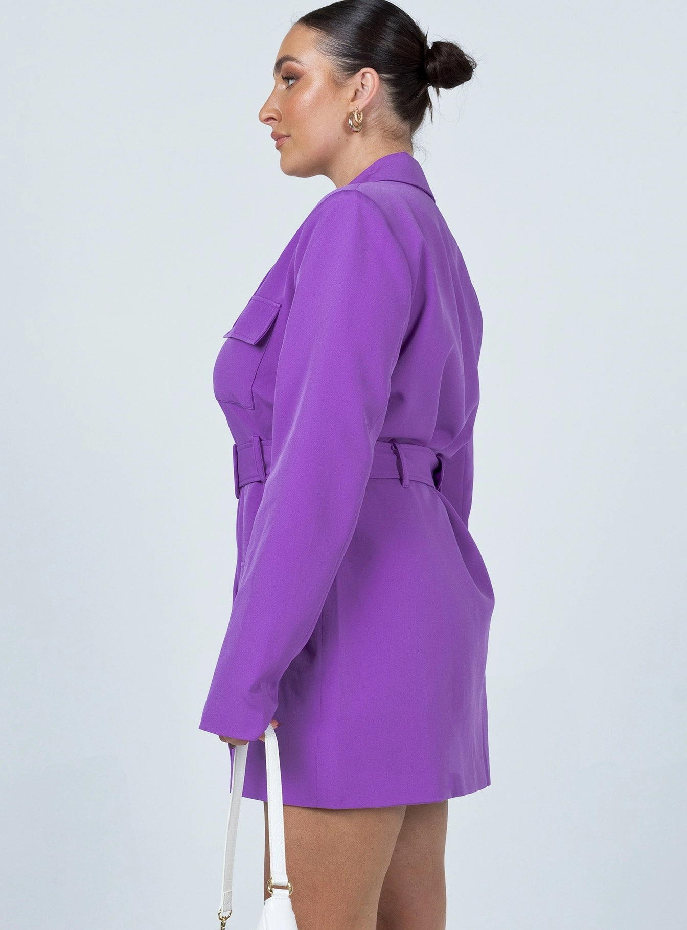 Steinway Mini Dress Purple Designer-Label Elegant Layering