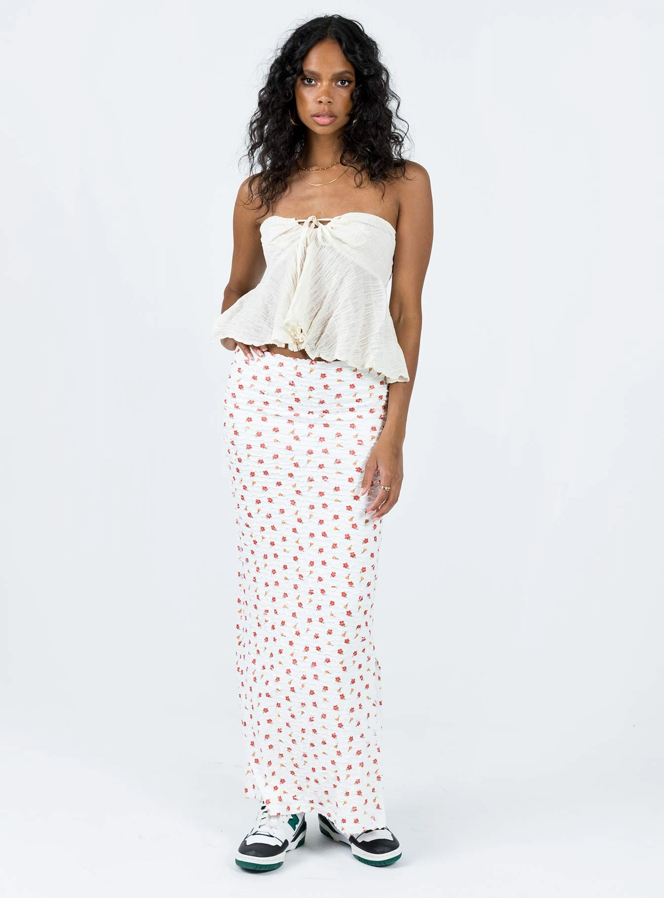 Daily Style light colors Stephie Maxi Skirt White