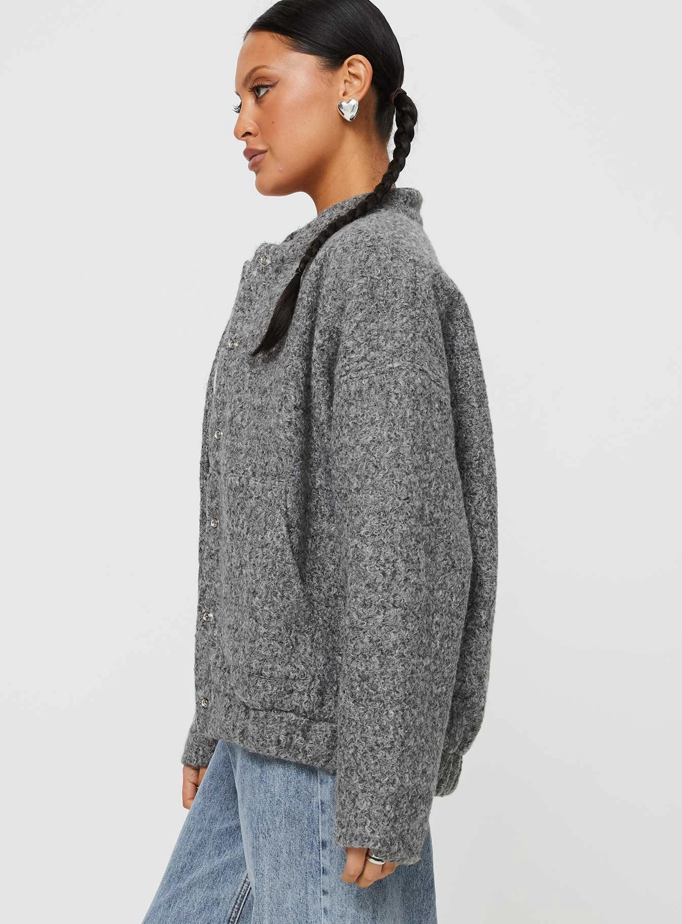 Recycled Polyester Blend QuickAccessPockets Stillar Bomber Jacket Grey