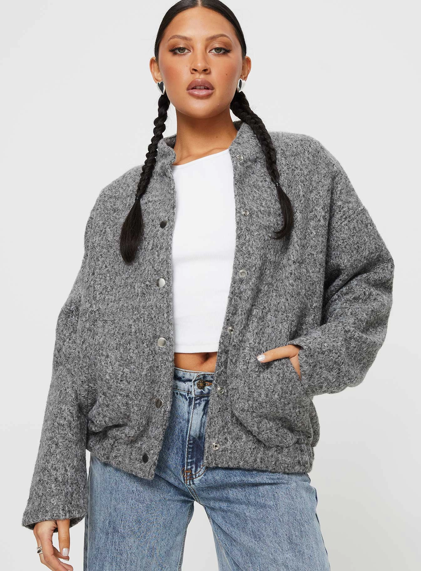 Thermal Regulating Hoodie Stillar Bomber Jacket Grey