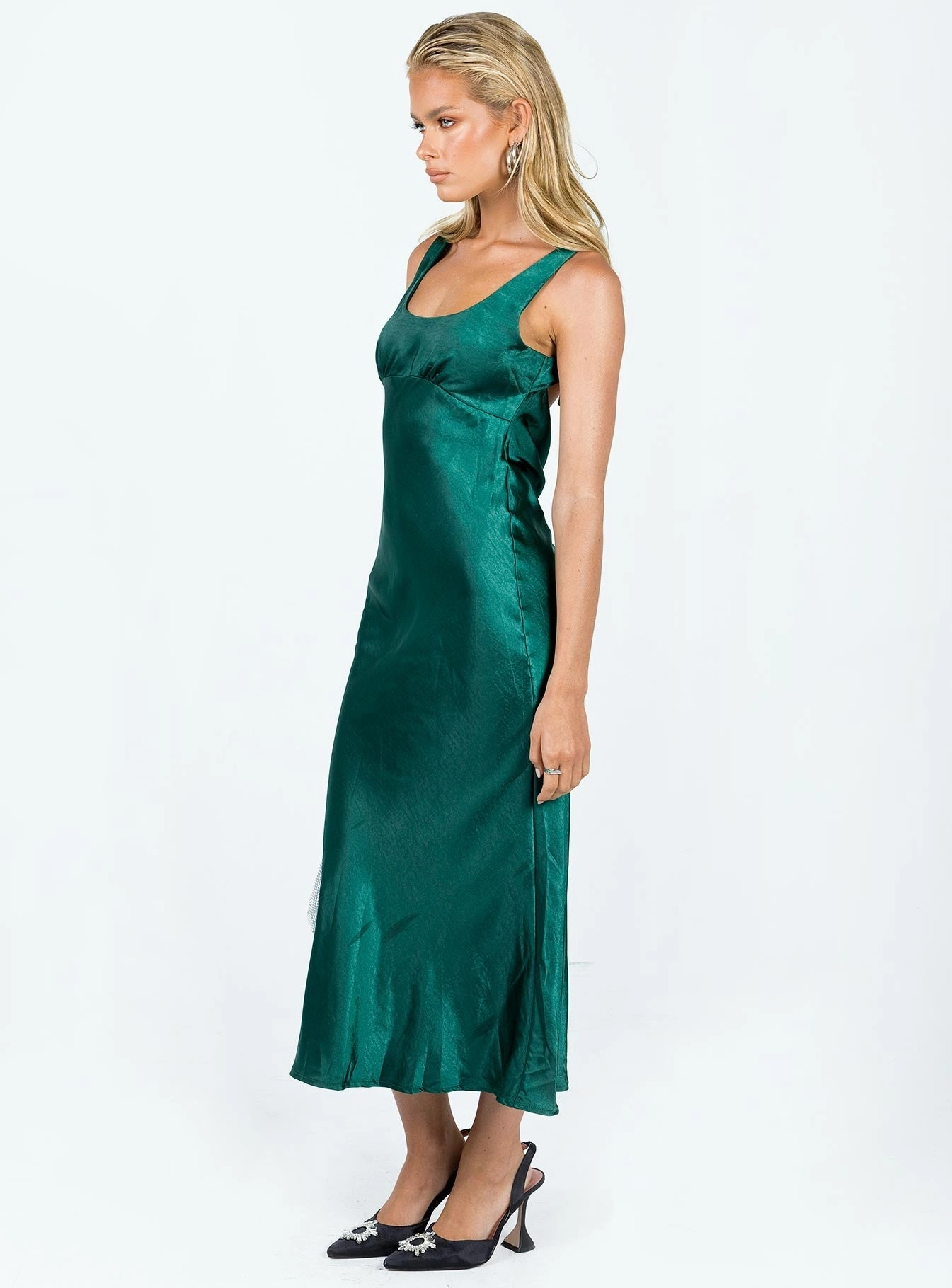 Dreamy Texture Global Style Girls Club Midi Dress Emerald