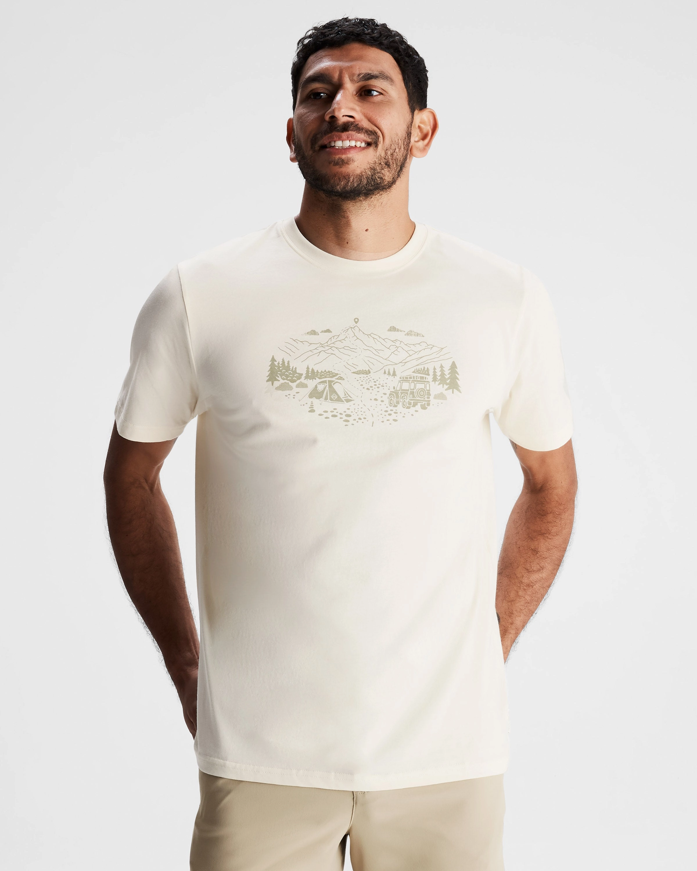 All Day Comfort Men's Ridgeline Organic Cotton T-shirt - Natural