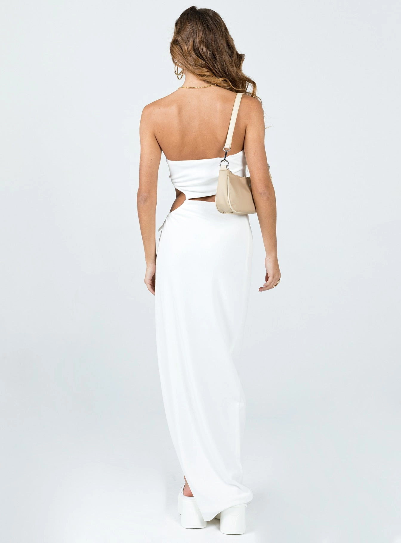 Catalina Maxi Dress White Lace Accent Street Ease