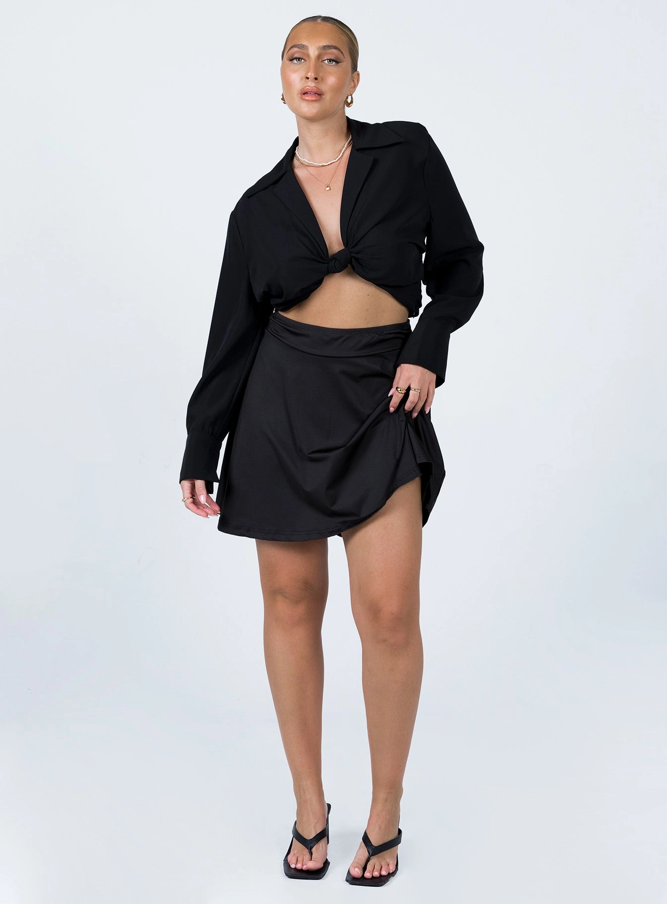 Em Mini Skirt Black High Density Weave