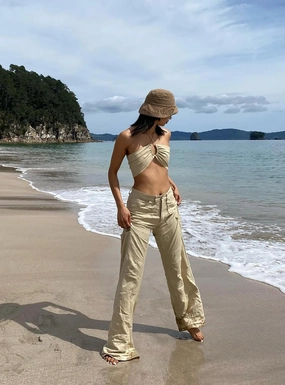 Stretch Support Fit Miami Vice Pants Wheat