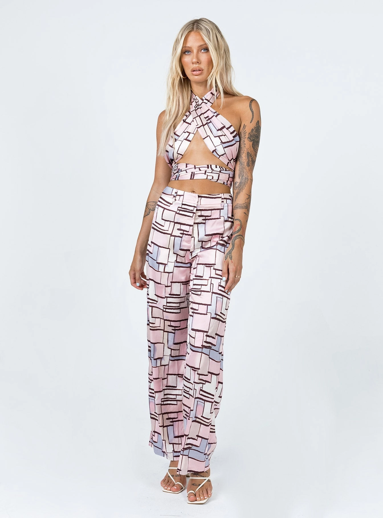 Flexible Durability Sara Pants Pink Multi