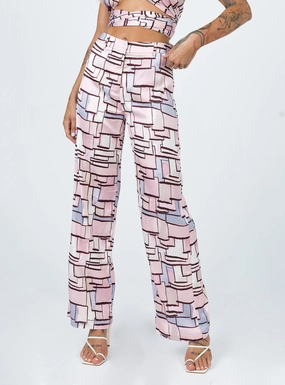 Sara Pants Pink Multi Everyday Comfort Fit