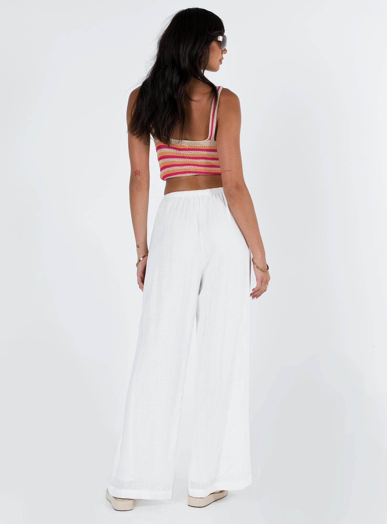 Ogilvie Linen Blend Pants White Petite HeatRegulatingLining
