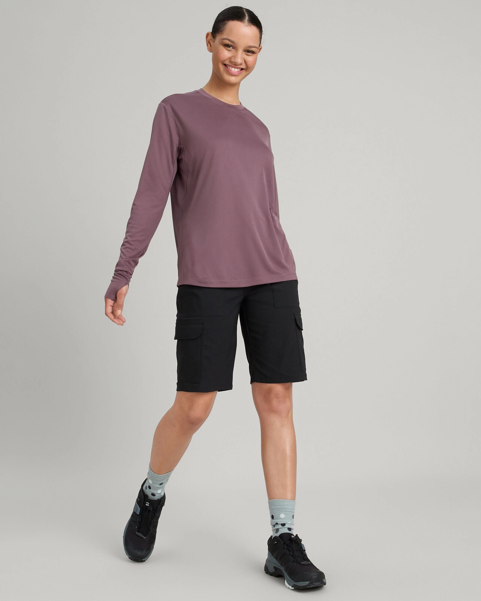 Women's SUN-Stopper Long Sleeve Top - Storm Cloud Layering Fashion Layering Fit