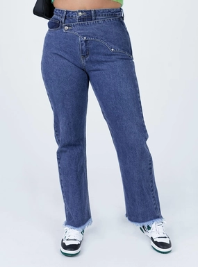Reine Yolk Detail Denim Jeans Neat Look Clean Base