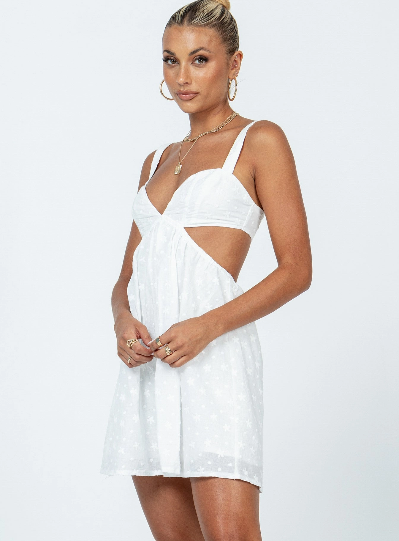 Khalia Mini Dress White Work Look Lightweight Wear