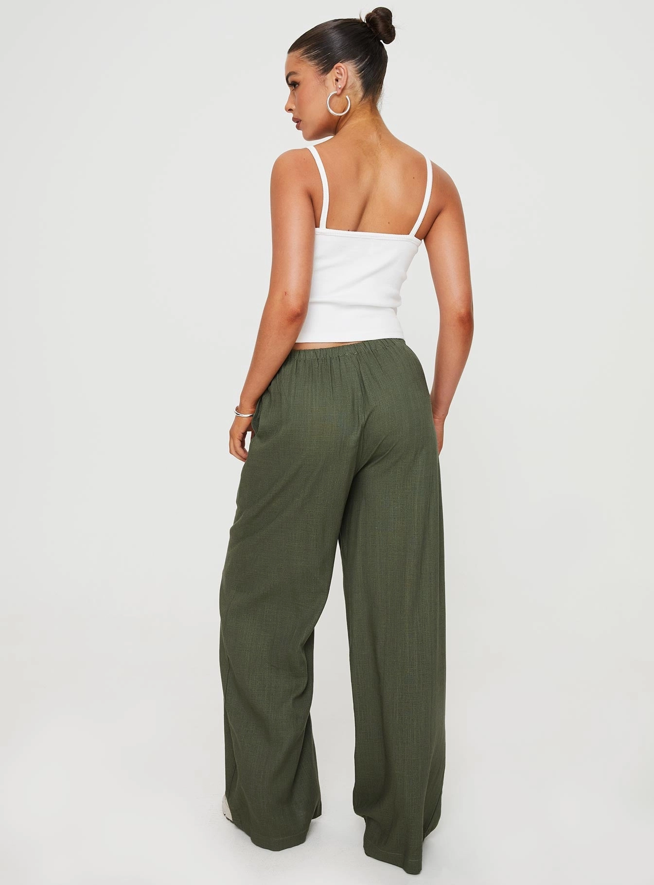 Functional Stretch Wardrobe Essential Ogilvie Linen Blend Pants Olive