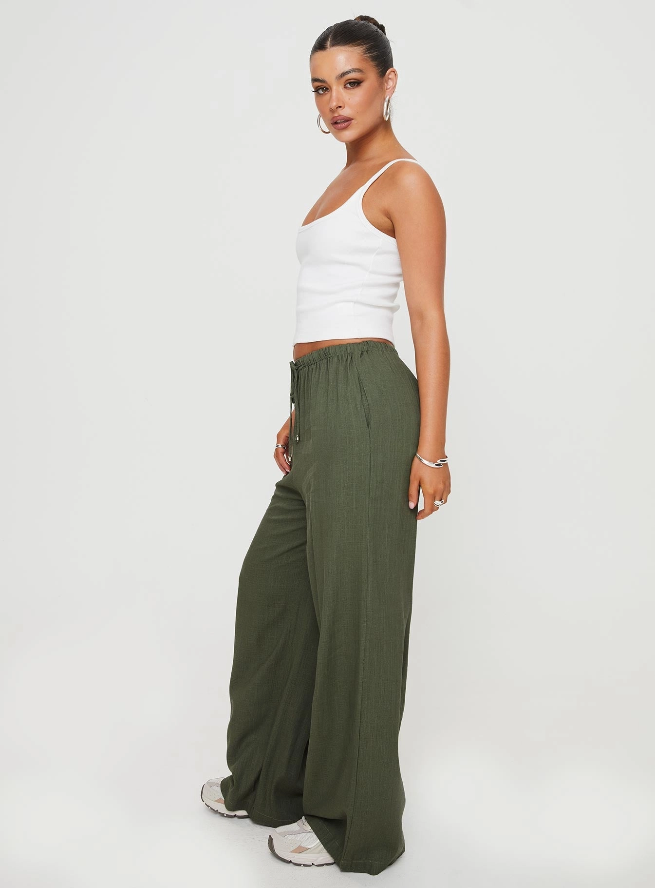 WaterRepellentCoating Ogilvie Linen Blend Pants Olive