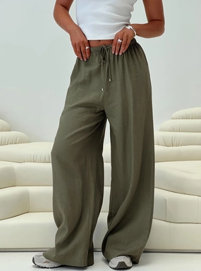 Ogilvie Linen Blend Pants Olive Cozy Casual