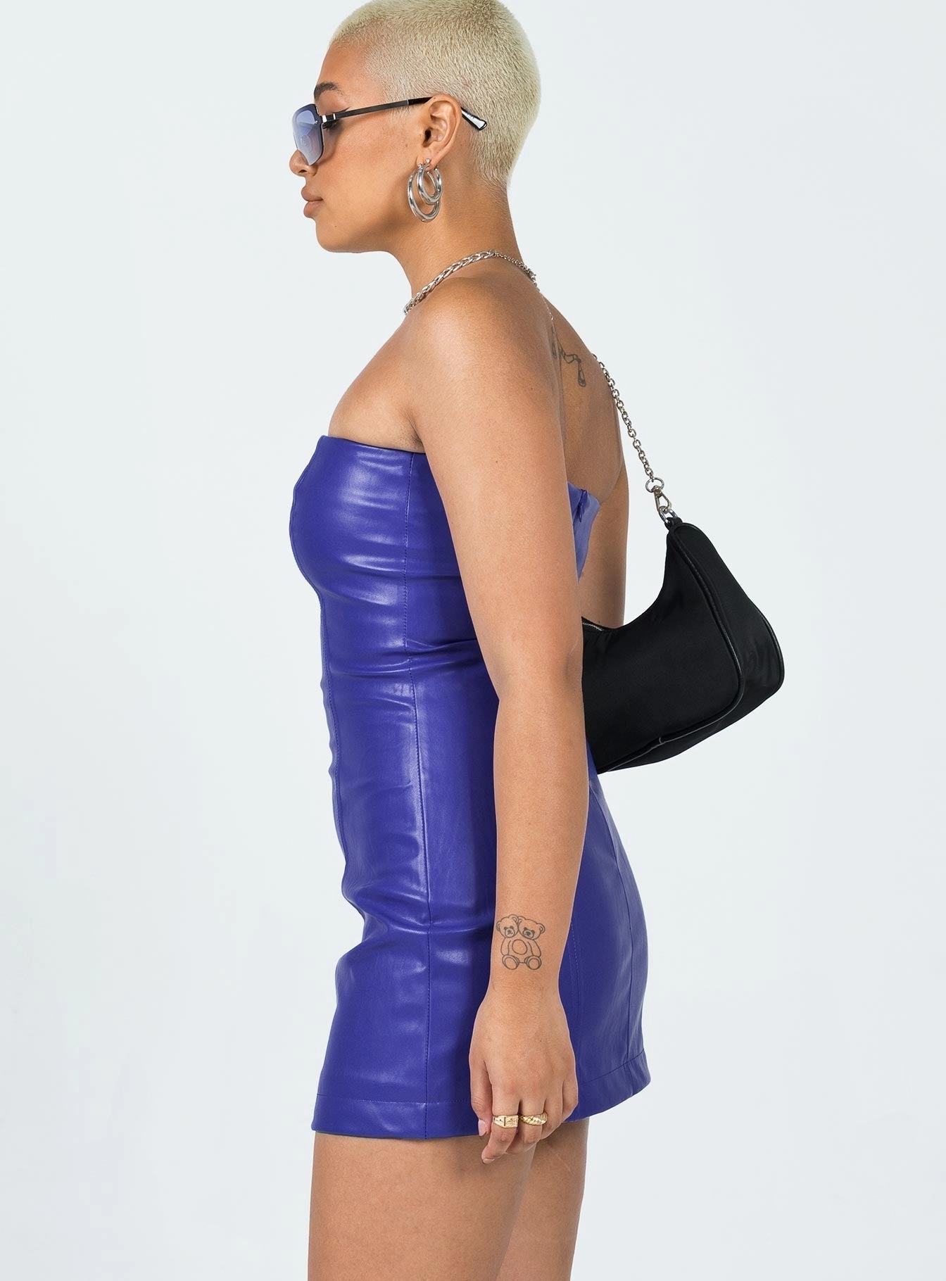 Hailey Strapless Mini Dress Blue Loose Flow Lounge Moment