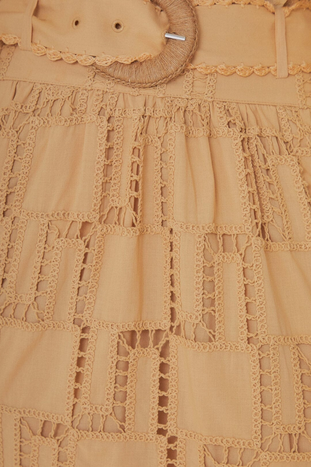 Senior Style Sand Crochet Midi Skirt