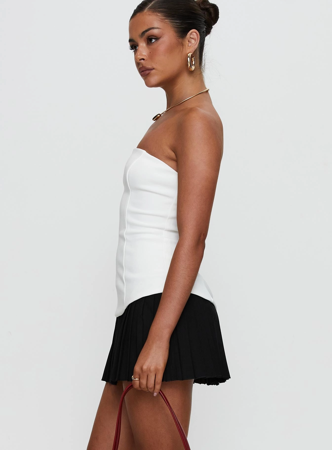 Walk Mood Obsessed Strapless Mini Dress White