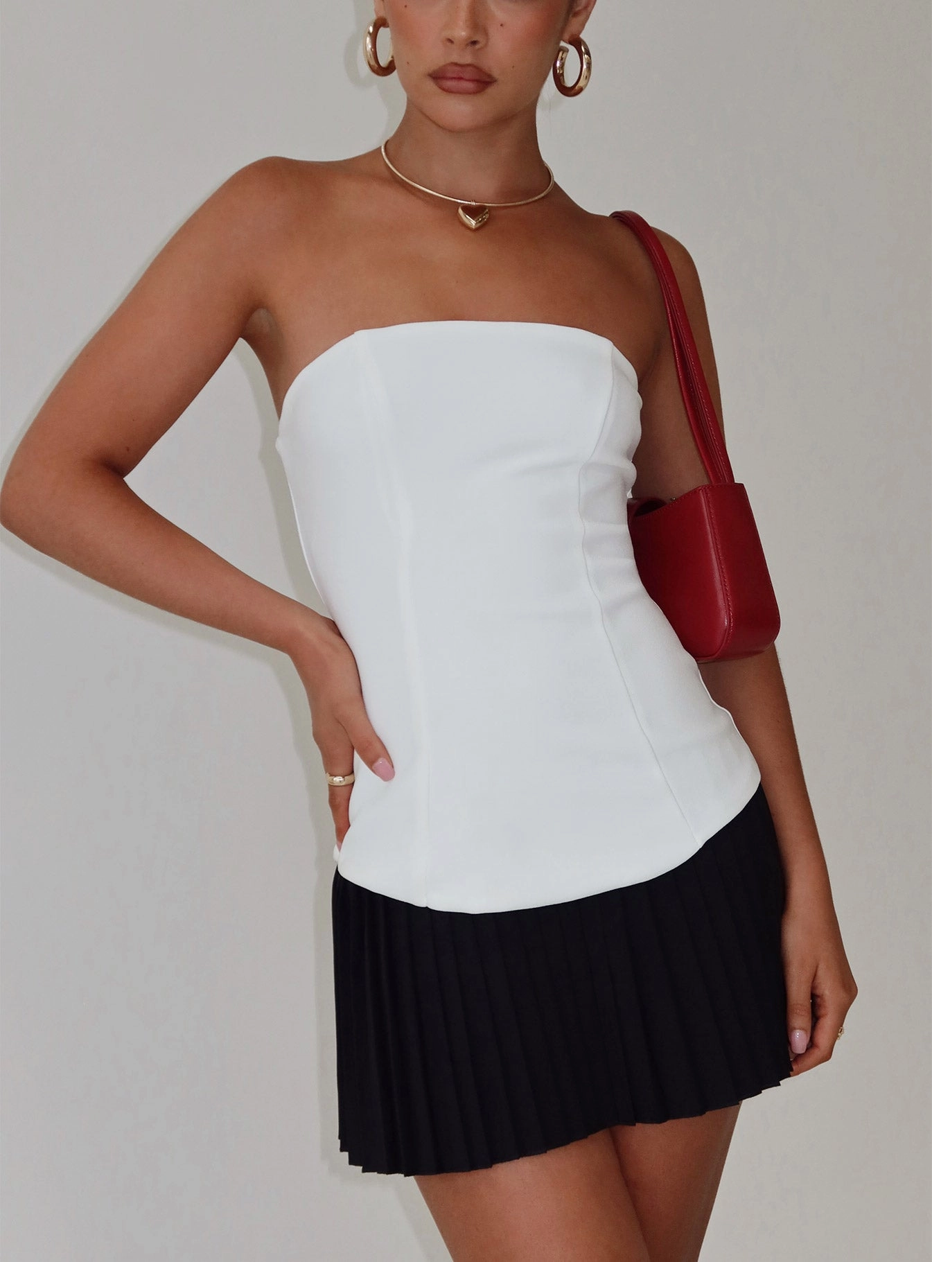 Effortless Layer Wear Obsessed Strapless Mini Dress White