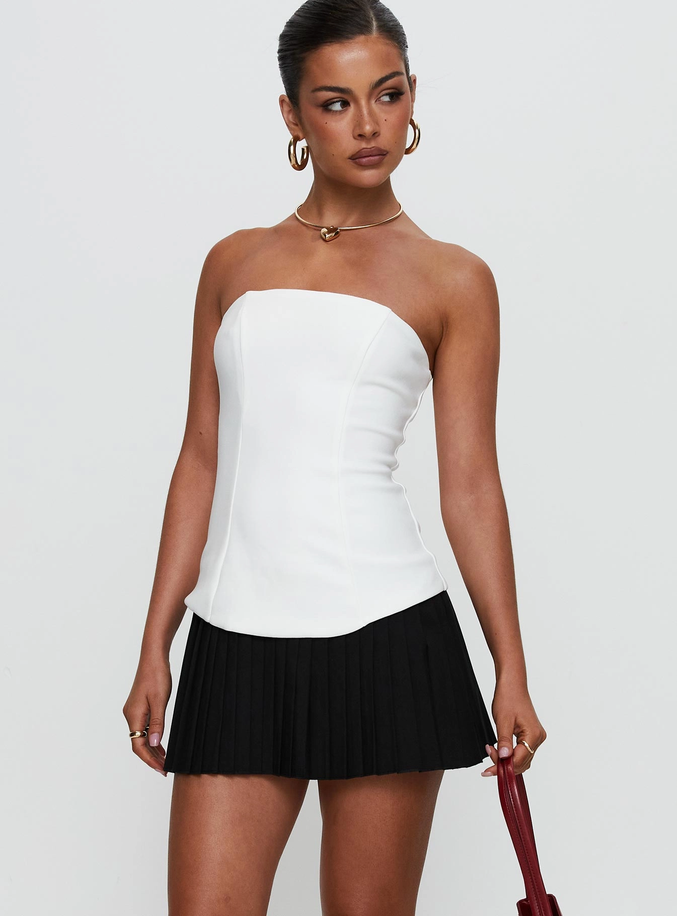 Bride Side Fit Choice Obsessed Strapless Mini Dress White