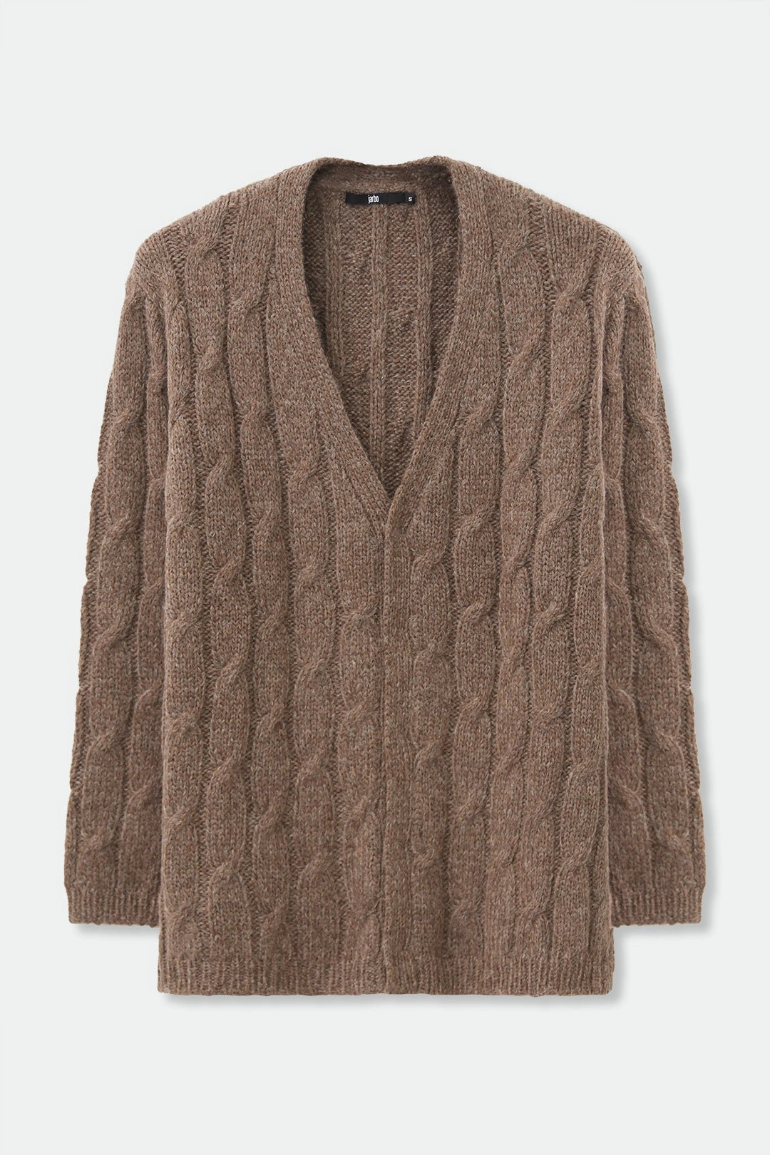 RINNOVA CABLE KNIT CARDIGAN IN BABY ALPACA AND FINE MERINO BLEND Relaxed Cut Cozy Fleece