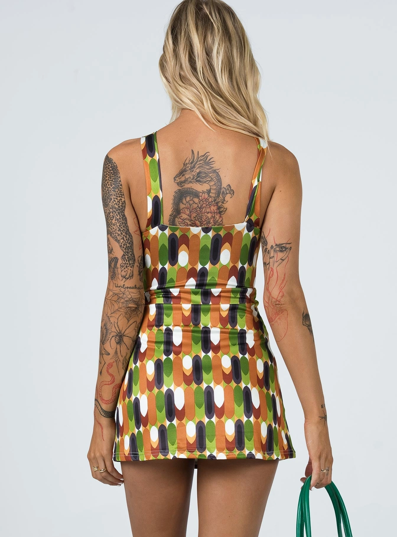 Casual Layering Simple Yet Elegant Kelani Mini Dress Orange Multi