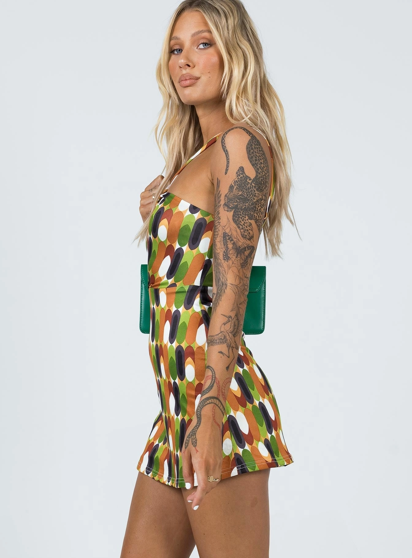Kelani Mini Dress Orange Multi Boho Aesthetic Feminine Vibe
