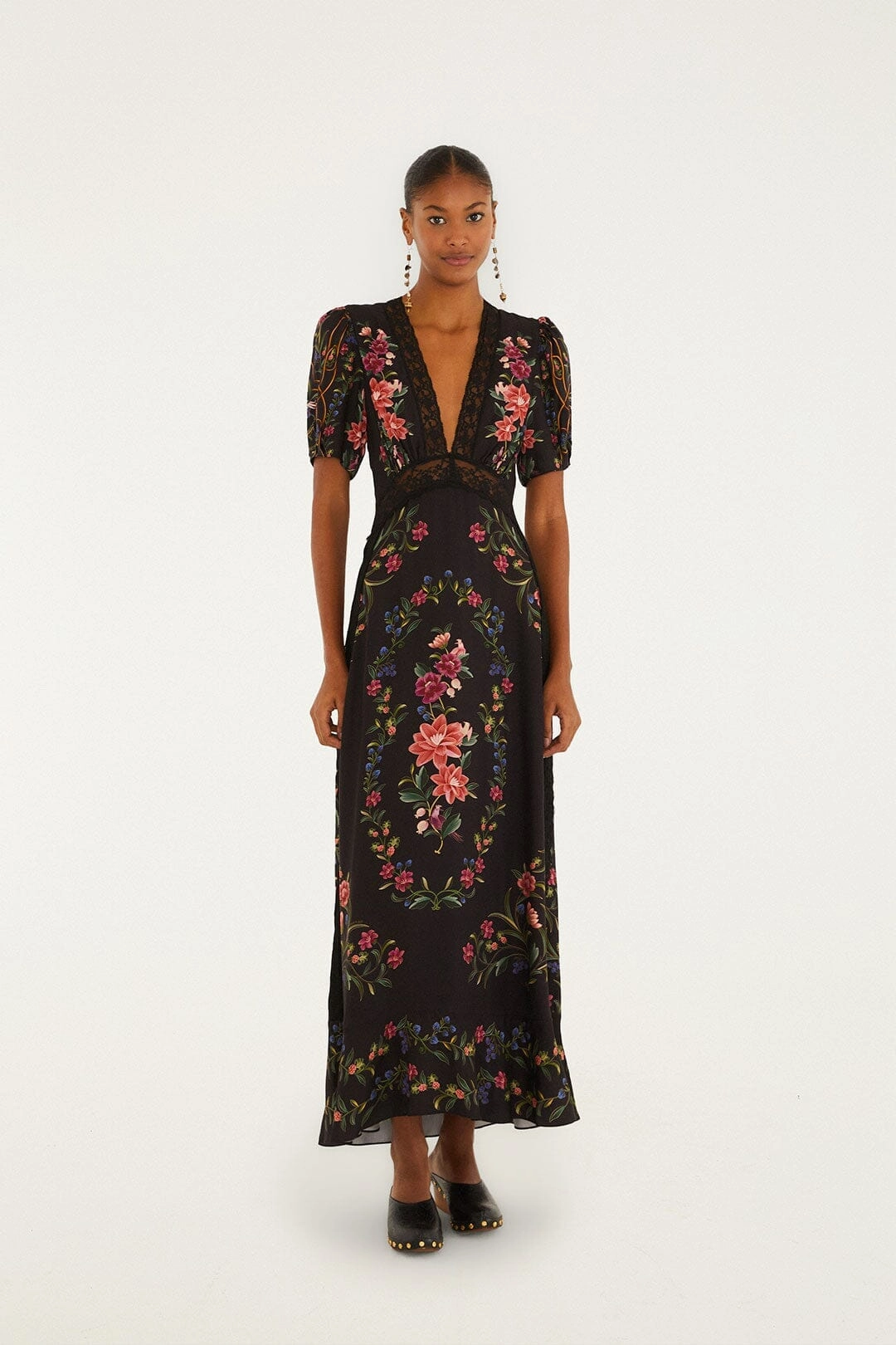 Subtle Elegance Black Belle Garden Lenzing? Ecovero? Viscose Maxi Dress Polished Layer Casual Layering