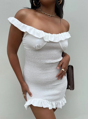 Versatile Cut Sophisticated Style Maleah Mini Dress White