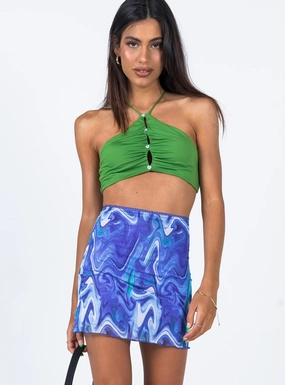 Adyn Mini Skirt Blue Structured Shape