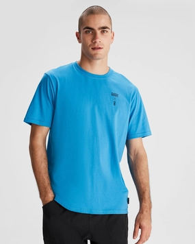 Men's O.Smither Lines Organic Cotton T-shirt - Sea Blue Soft Fabric