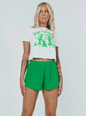 Beach House Shorts Green Quick Layering Sleek Design