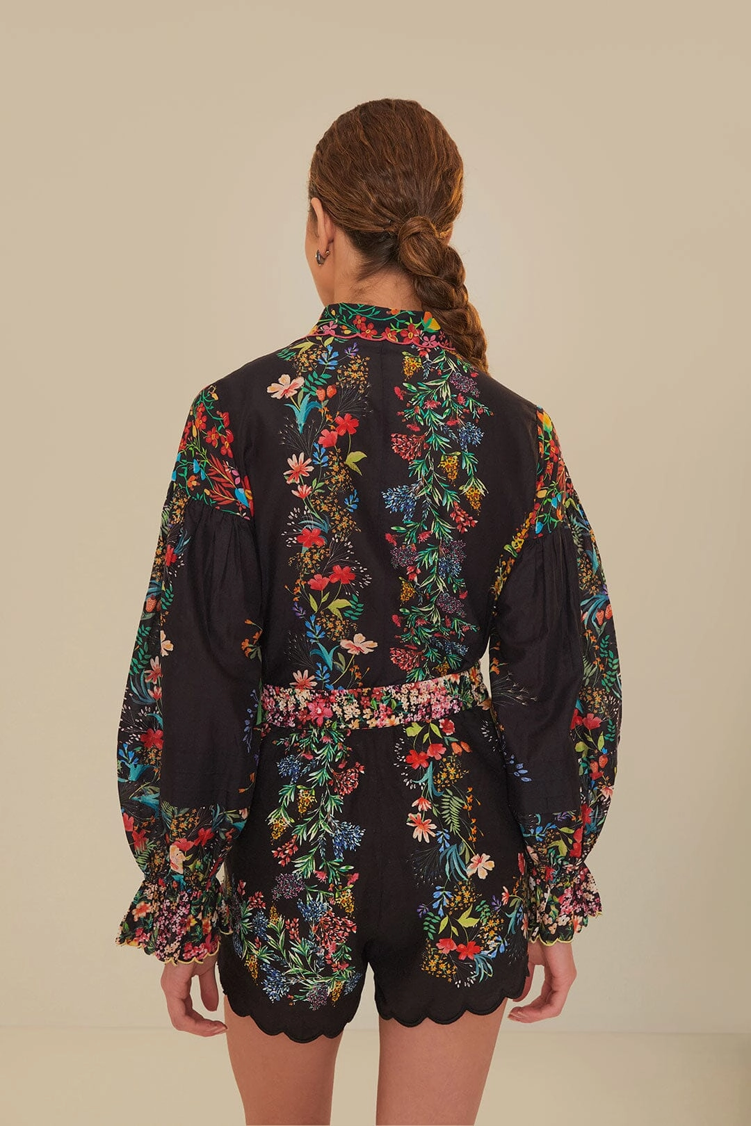Soft Comfort Black Delicate Forest Scarves Shorts