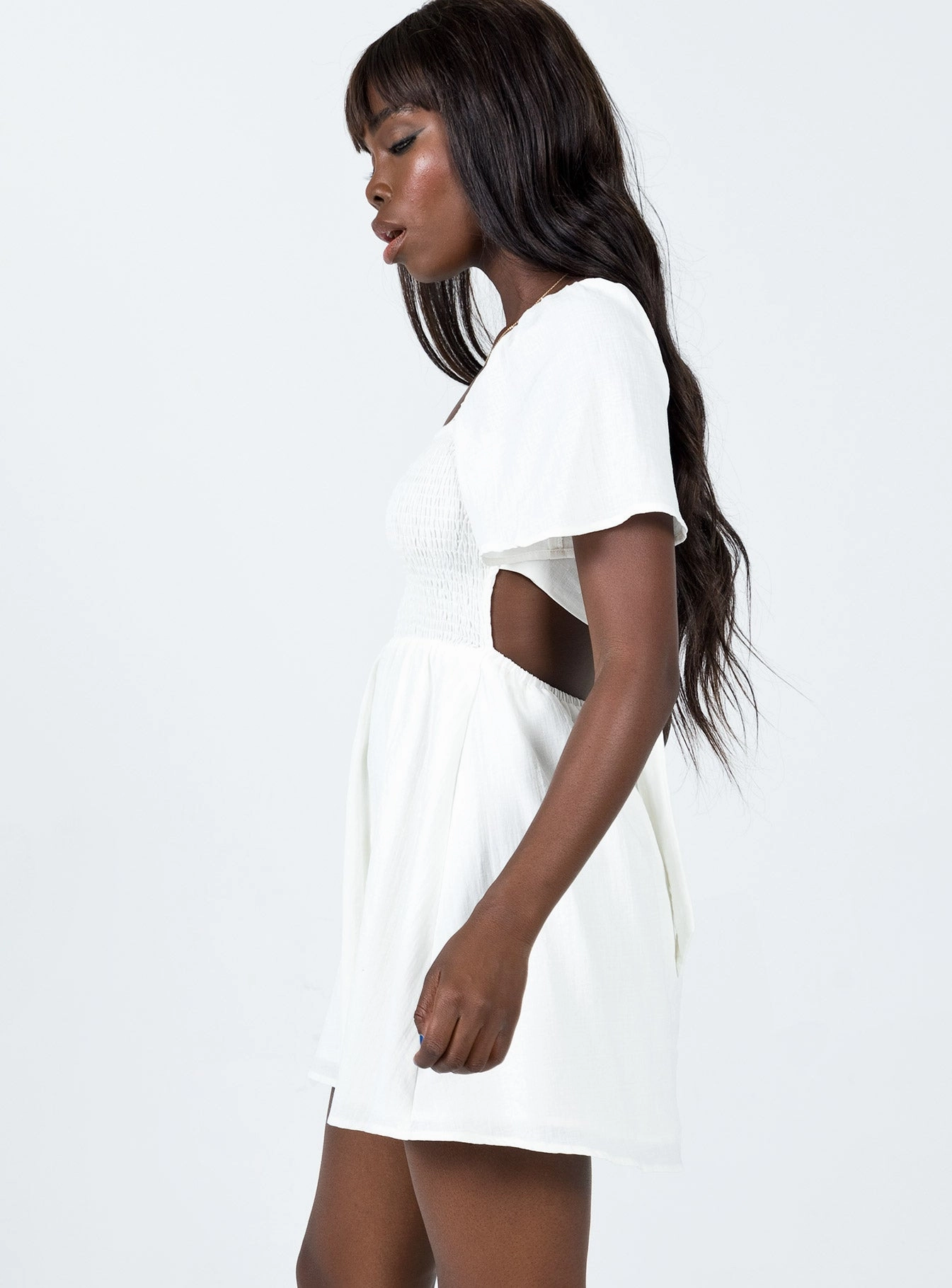 Summer Nights Mini Dress White Blush Shade