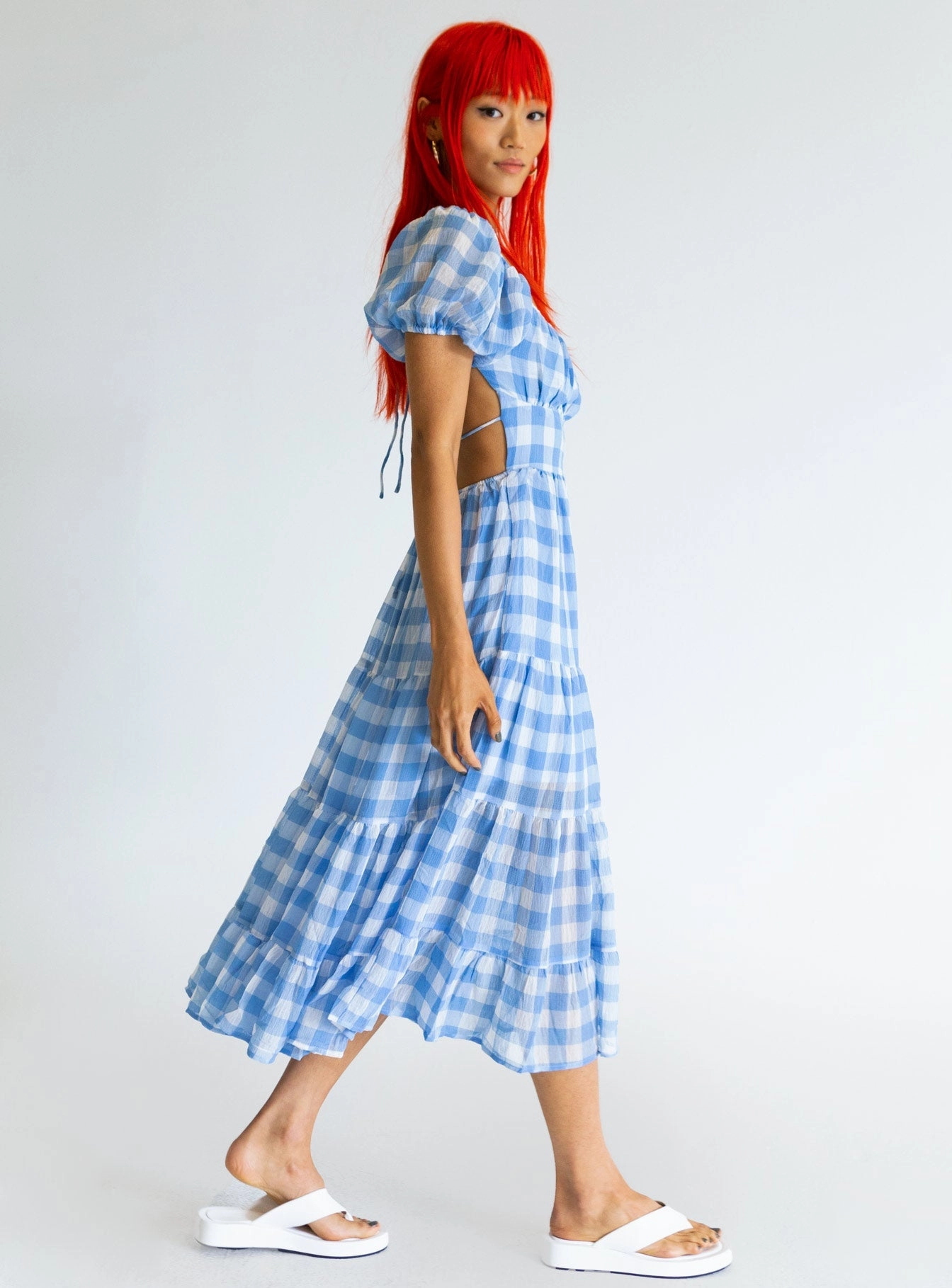 Elegant Mood Clasp-Closure Danny Midi Dress Blue