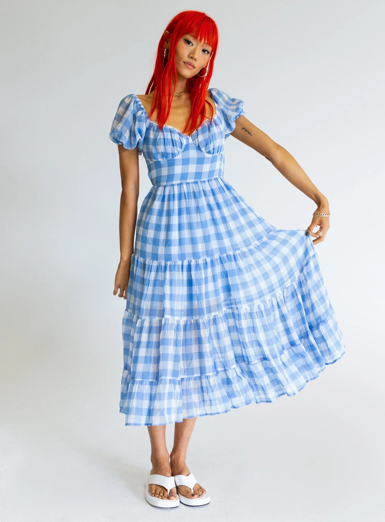 Danny Midi Dress Blue Basic essential Soft Gradient